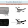 River of Goods LED Ceiling Fan with Crystal Chandelier - 52