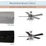 River of Goods LED Ceiling Fan with Crystal Chandelier - 52