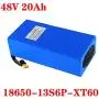 Jieoto Ebike Battery Pack 48V 20Ah 10S6P Electric Bike Lithium Battery with 2A Charger Suitable for 250W 350W 450W 750W 500W 800W 1000W 1200W Electric Bicycle Scooters Tricycles Motor