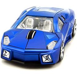 ECOiNVA Wireless Sports Car Mouse Laptop Desktop Computer Mice 2.4G USB Optical Mouse (Blue)