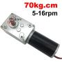 BRINGSMART 24V 5rpm DC Worm Gear Motor 70kg.cm Self-locking Reversed Mini Turbine Geared Motor for DIY Robot Rotating Table Door Lock Curtain Machine