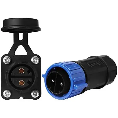 Trolling Motor Plug Receptacle Set, 12V/24V/ 36V/48V Plug for Trolling Motor/ Down Rigger/Fishing Reel,Waterproof Marine Boat DC Power Connector