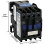 Baomain Motor Controller AC Contactor CJX2-1210 220-230V 50/60Hz 3 Phase 1NO 660V 20A