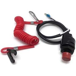 Boat Motor Engine Kill Stop Switch & Safety Lanyard 6E9-82575-09 18-65450 for Yamaha/Honda/Tohatsu Outboard Motors Engine