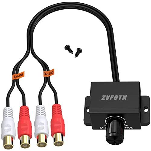ZVFOTN Universal Car Audio Amplifier RCA Amplifier Audio Adjuster Gain Level Bass Amplifier Volume Control Knob and Cable for Car, Motorcycle, Speakers, Home Theater (2022 Version)