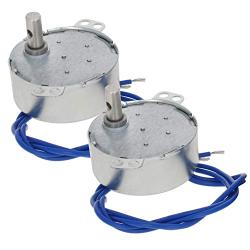 Fielect 2Pcs Synchronous Motor AC 110V Turntable Motor CW/CCW Direction 4W 10-12RPM TYC-50 Horizontal Hole Shaft
