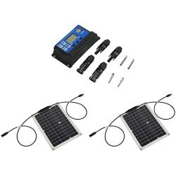 FTVOGUE 15W Waterproof Solar Panel Monocrystalline Solar Charging Board for Outdoor Car Motor Yacht[Solar panel +50A controller],Solar Panels