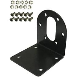 Black 37mm DC Gear Motors Mounting Bracket, Iron Anti-rust Gearbox L-shape Fixed Seat, Gear Reduction Motor Holder