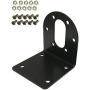 Black 37mm DC Gear Motors Mounting Bracket, Iron Anti-rust Gearbox L-shape Fixed Seat, Gear Reduction Motor Holder