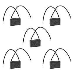 uxcell Ceiling Fan Capacitor CBB61 1uF 250V AC 2 Wires Metallized Polypropylene Film Capacitor 36x23x12mm for Electric Fan Pump Motor Generator 5Pcs