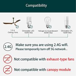 Universal Smart WiFi Ceiling Fan Remote Control Kit, Compatible with Alexa, Google Assistant and Smart Life App, No Hub Required 53T KIT WiFi DIMMER