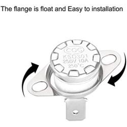 uxcell KSD301 Thermostat 250°C/482°F 10A Normally Closed N.C Adjust Snap Disc Temperature Switch 2pcs