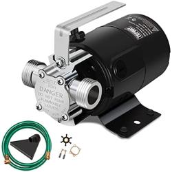 TOPWAY Water Transfer Electric Sump Utility Pump 330 GPH 1/10HP with Water Hose Kit (115V AC)