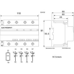100 Amp Contactor Normally Closed NC 100A, 4 Pole 120V coil, 110v Lighting, Power, Switching