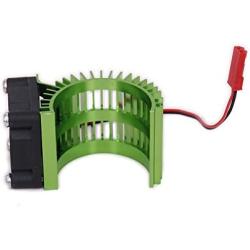 Motor Heat Sink Heatsink with Fan N10028 Cooling Side Vent 6v JST 540 545 550 Size Alloy Aluminum for 1/10 RC Hobby Model Car HSP HPI Wltoys Himoto Tamiya(Green)