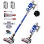BSOTENA Cordless Vacuum Cleaner,2 Replaceable Batteries 26Kpa 350W Brushless Motor Stick Vacuum,Lightweight Vacuum for Home Hardwood Floor Carpet Pet Hair,Blue