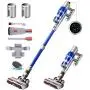 BSOTENA Cordless Vacuum Cleaner,2 Replaceable Batteries 26Kpa 350W Brushless Motor Stick Vacuum,Lightweight Vacuum for Home Hardwood Floor Carpet Pet Hair,Blue