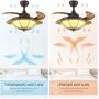 NOXARTE 36 Ceiling Fan with Light Remote Control Vintage Dimmable Retractable Fan Chandelier Lighting Fixture for Living Dining Room