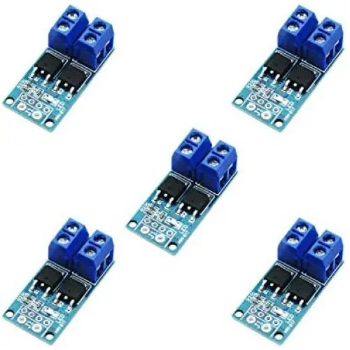 5 Pack Contrôleur de Commande de Transistor MOSFET 5V-36V 15A (Max 30A) 400W Adapté pour Moteurs DC à Réglage PWM Haute Puissance 5 Pack Contrôleur de Commande de Transistor MOSFET 5V-36V 15A (Max 30A) 400W Adapté pour Moteurs DC à Réglage PWM Haute Puissance