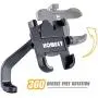 Homeet Motorcycle Phone Mount, Metal Motorcycle Phone Holder Motorbike Rearview Mirror Smartphone Holder Mount Universal 【Φ10mm】- 360° Rotation Adjustable - Aluminum Alloy