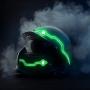 SUOTENG Helmet DIY Light Sticker, Waterproof Motorcycle Bike Helmet LED Cold Light Strip EL Sticker Flashing Warning Lights Night Riding Helmet Kit (Color : Orange)