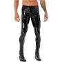 MSemis Mens Faux Leather Pants Punk 80s Rock Skinny Leggings Tight Gothic Motorcycle Biker Pants