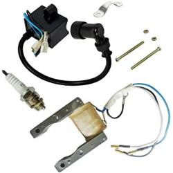 JLD CDI Ignition Coil Motorized Bicycle Magneto Coil Spark Plug for 2 Stroke 48cc 49cc 66cc 80cc Engine Bike Motors