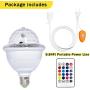 LETOUR Disco Ball Light with Remote Control 9.8Ft E26/E27 Screw Socket Speaker Sound Activated RGB Disco Party Rorate Light Bulb for Party Birthday/Wedding/Pub/Home Use/Xmas/DJ/Dance/KTV