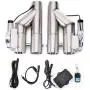 RJSPHH 2.5 Inch Electric Exhaust Cutout Motor E-cut Valve Kit Dual Flaps Type, Y Pipe 2 pcs with One Controller Remote Kit