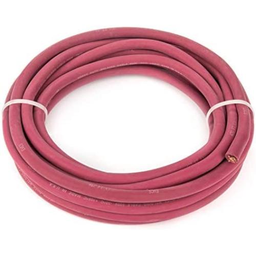 EWCS 2 Gauge Premium Extra Flexible Welding Cable 600 VOLT - Red - 20 Feet - Made in the USA