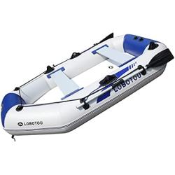 Inflatable Boat Set 2-3 Person Thickened Fishing Boat Hard Inner Bottom Floor Boat with 3 Separate Air Chambers