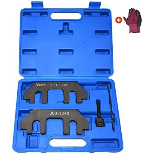 Yuesstloo Camshaft Holding Tool Kit with Tension Tool, Timing Alignment Holder Tool for Ford 3.5L & 3.7L 4V Engines, Replace 303-1248 303-1530, with Portable Case and Gloves
