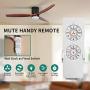 YITAHOME 52 Inch Low Profile Ceiling Fan with Light and Remote, Flush Mount Fan Light with Quiet DC Motor, 3 Colors Light Changing, 6 Speed, Reversible Airflow for Outdoor/Indoor - Black & Walnut