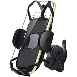 Bike & Motorcycle Phone Mount,Bike Phone Holder with Non-Slip Silicone Cushion Adjustable Stable 360°Rotation Compatible for iPhone 12 / 11 Pro Max / X / XS, Galaxy S10 and 4.7