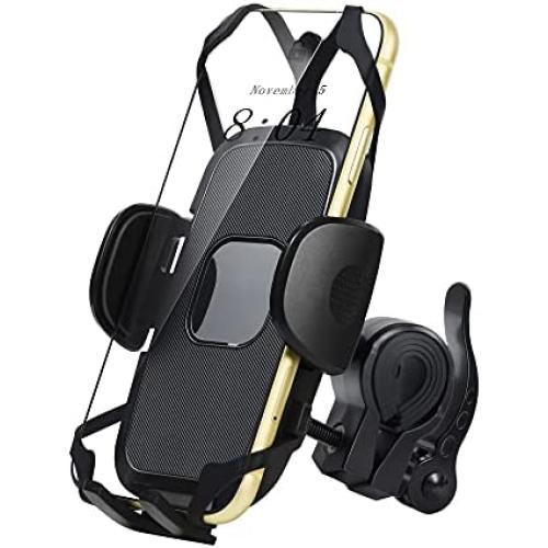 Bike & Motorcycle Phone Mount,Bike Phone Holder with Non-Slip Silicone Cushion Adjustable Stable 360°Rotation Compatible for iPhone 12 / 11 Pro Max / X / XS, Galaxy S10 and 4.7