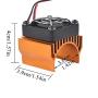 Hosim RC Motor Heatsink 40mm with Fan fits Brush RC CAR 540 550 Upgrades RC Cooling Fan for Brushless 3650 3660 3674 Electric Motors of 1/10 RC Crawler Car Truck Buggy (Gold)