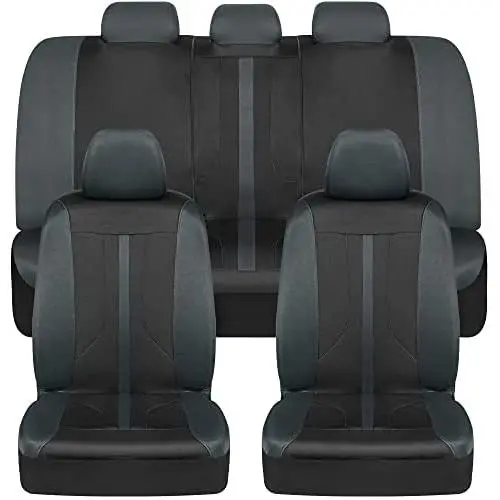 Couvertures de sièges automobiles Motor Trend OmniFit, ensemble complet gris et noir – Couvertures de sièges avant à deux tons avec couverture banquette divisée avec capuche, protecteurs de sièges sportifs, housses intérieures pour auto camion minivan SUV Couvertures de sièges automobiles Motor Trend OmniFit, ensemble complet gris et noir – Couvertures de sièges avant à deux tons avec couverture banquette divisée avec capuche, protecteurs de sièges sportifs, housses intérieures pour auto camion minivan SUV
