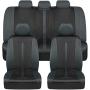 Motor Trend OmniFit Car Seat Covers, Full Set in Gray & Black – Two-Tone Front Seat Covers with Hooded Split Bench Seat Cover, Sporty Seat Protectors, Interior Covers for Auto Truck Van SUV