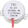 uxcell Synchronous Motor AC 12V 2.5-3RPM 50-60Hz CCW/CW 4W Reduction Gear Motor