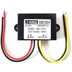 EKYLIN DC 5V to DC 12V Step Up Converter Power Adapter Regulator 4A 48W for Car Vehicle Boat Motor Stereo Radio Solar System (Accept DC 5-11V Inputs)