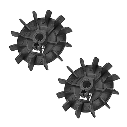 MECCANIXITY 12 Impeller Plastic Motor Fan Vane Heat Dissipation Vane Round Wheel 13.5-14mm Inner Dia Black, Pack of 2