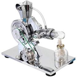 Teerwere Stirling Engine Motor Stirling Engine Model Electric Generator Physics Experiment Steam Power Toy (Color : Silver, Size : One Size)