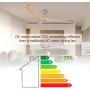 Ovlaim 72 Inch Smart Ceiling Fan Indoor Outdoor, 6 Speed DC Motor Quiet Ceiling Fan with Remote Control, Oak Solid Wood Blade