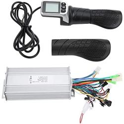 Vbestlife 36V/48V 1000W Brushless Motor Controller & Half Twist Throttle Combo, 124DX LCD Throttle 2 in 1 E-Bike Controller Set for Electric Scooter