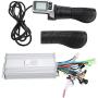 Vbestlife 36V/48V 1000W Brushless Motor Controller & Half Twist Throttle Combo, 124DX LCD Throttle 2 in 1 E-Bike Controller Set for Electric Scooter