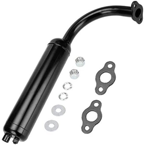 FVRITO Exhaust Muffler Pipe and gasket nut kit for 2 stroke 49cc 60cc 66cc 80cc Engines Gas Motorized Bicycle Motor Bikes Black