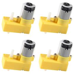 4Pcs Gear Motor L Shape DC Electric TT Motor 3V-6V Gear Motor Dual Shaft Suitable for Smart Car Robot DIY Kit