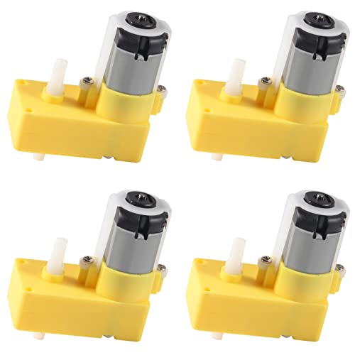 4Pcs Gear Motor L Shape DC Electric TT Motor 3V-6V Gear Motor Dual Shaft Suitable for Smart Car Robot DIY Kit