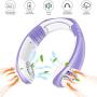 WACZJ Neck Fan USB Rechargeable 3 Speeds Ultra Quiet Long Battery Life Headphones Design for Outdoor Suitable for Running and Climbing,Purple