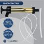 Five Oceans Marine Engine Manual Oil Extractor | Self-Priming Action | Easy-to-Use Hand Pump | Solid Brass Construction | 9 inches Long
